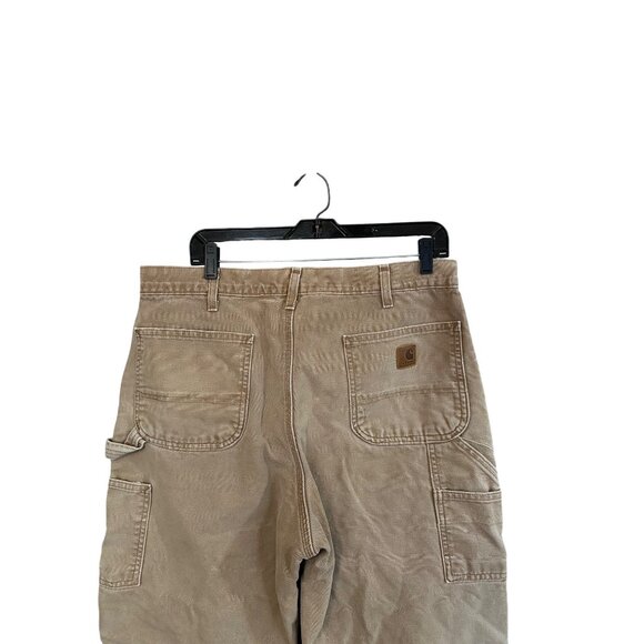 Carhartt Mens Duck Canvas Work Pants Utility Pockets Hammer Loop Sz 36 x 34 READ - Picture 2 of 16